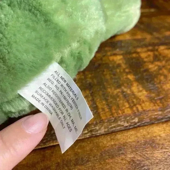 Frog Green Plush Stuffed Toy Big Eyes Pink Yellow 10" - Picture 4 of 6